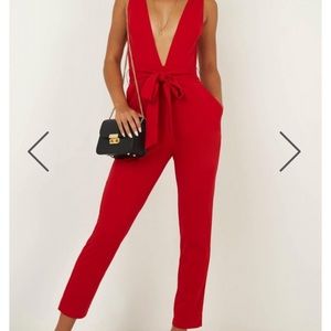 Leave No Trace Jumpsuit in Red